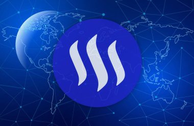 Dijital arkaplanda sanal para birimi görüntüleri var. 3d illüstrasyon.