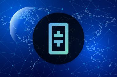 Dijital arkaplanda teta token-teta ağı kripto para birimi resimleri. 3d illüstrasyon.