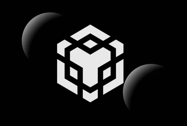 White cryptocurrency logos on black background.