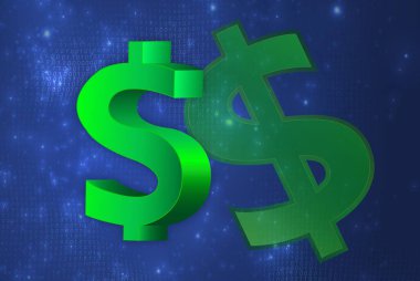 Para birimlerinin logoları. Dolar para birimi logosu. 3d illüstrasyon.