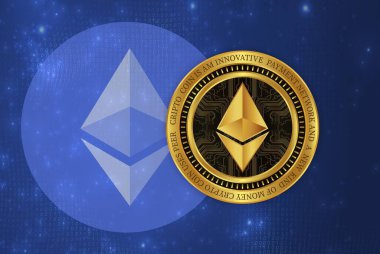 ethereum-eth sanal para birimi resimleri. 3d illüstrasyon.
