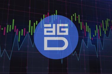 Digix dao-dgd sanal para birimi görüntüsü. 3d illüstrasyon.