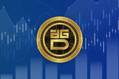 Digix dao-dgd sanal para birimi görüntüsü. 3d illüstrasyon.