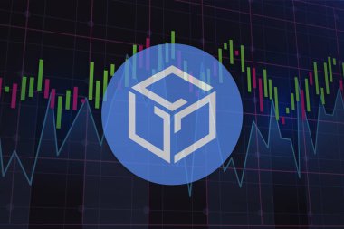 Dijital arkaplanda gala sanal para birimi resmi. 3d illüstrasyon.
