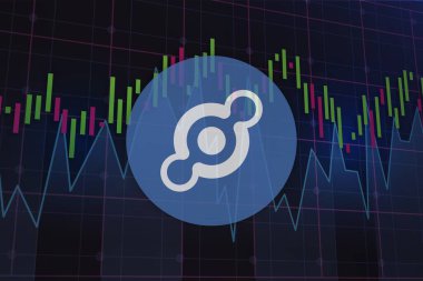 helium-hnt virtual currency images. 3d illustration.