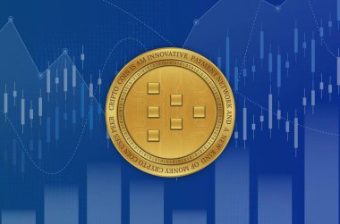 Yaşamsal kripto para birimi logosu. 3d illüstrasyon.