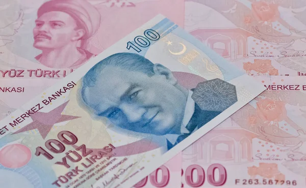 Beelden Van Bankbiljetten Van Verschillende Landen Turkse Lira Foto — Stockfoto