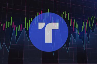 Dijital arkaplanda gerçek usd-tusd sanal para birimi resimleri. 3d illüstrasyon.