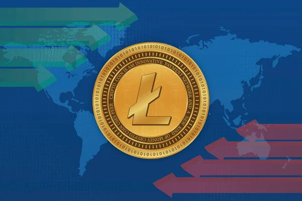 Ansichten Der Virtuellen Währung Litecoin Ltc Illustration — Stockfoto
