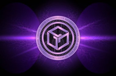 Dijital arkaplanda gala sanal para birimi resmi. 3d illüstrasyon.