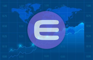 enjin-enj sanal para biriminin dijital arkaplan resmi. 3d illüstrasyon.