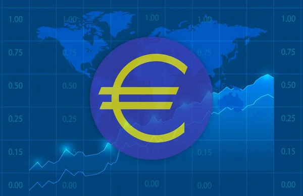 Images Logo Monnaie Euro Sur Fond Numérique Illustration — Photo
