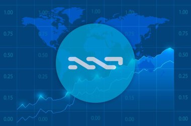 digital background image of nxt virtual currency. 3d illustration.