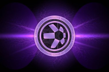 dijital arkaplanda quant-qnt sanal para birimi resmi. 3d illüstrasyon.