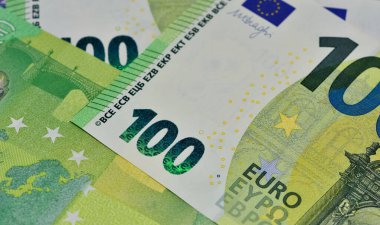 Çeşitli ülkelerin banknotlarının görüntüleri. Avro fotoğrafları.