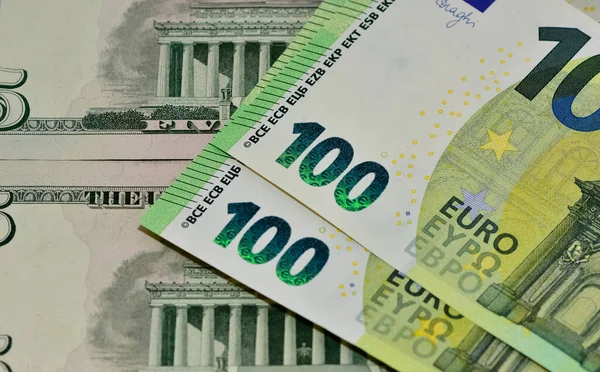 Imagens Notas Vários Países Euro Nós Dólar Fotos — Fotografia de Stock