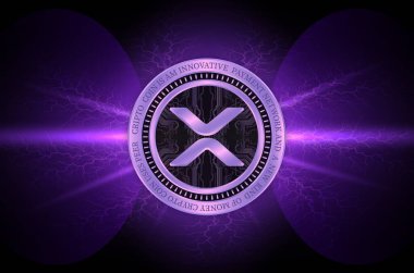  Dalgalanma-Xrp sanal para birimi logosu. 3d illüstrasyon.