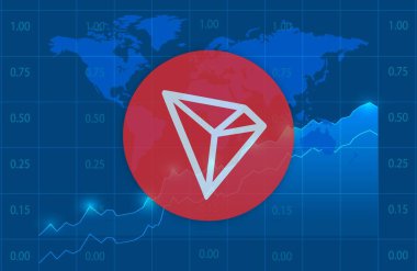  Tron-trx sanal para birimi. 3d illüstrasyon.