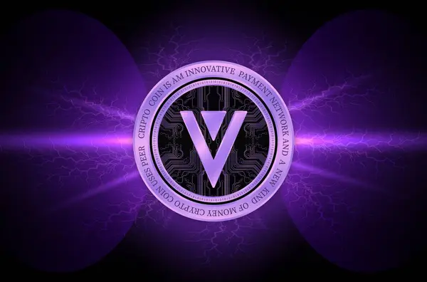 Verge Xvg Изображение Виртуальной Валюты Цифровом Фоне Иллюстрации — стоковое фото