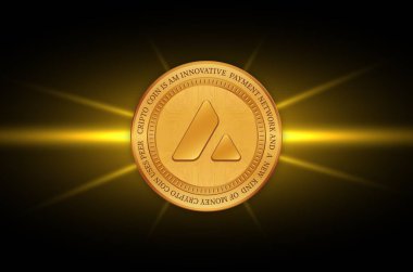 Dijital arkaplanda çığ-avax sanal para birimi görüntüsü. 3d illüstrasyon.