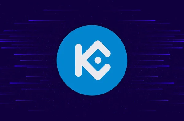 デジタル背景のKucoin Kcs仮想通貨の画像 3Dイラスト — ストック写真