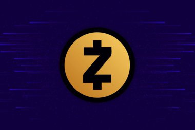 Zcash-zec sanal para biriminin dijital arkaplan resmi. 3d illüstrasyon.