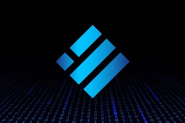 Binance usd-busd dijital arkaplanda sanal para birimi resmi. 3d illüstrasyon.