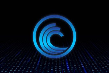 bittorrent-bttc sanal para birimi resmi dijital arkaplanda. 3d illüstrasyon.