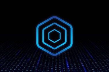 Akropolis-akro sanal para biriminin dijital arka plan görüntüsü. 3d illüstrasyon.