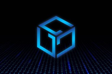 Dijital arkaplanda gala sanal para birimi resmi. 3d illüstrasyon.