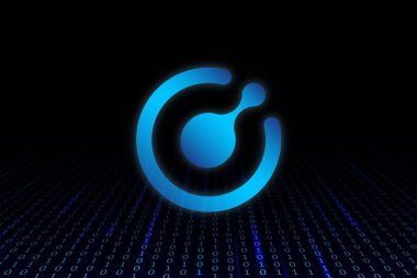 Komodo-kmd sanal para birimi logo resimleri. 3d illüstrasyon.