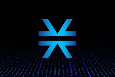 Dijital arkaplanda Stacks-stx şifreli para birimi resimleri. 3d illüstrasyon.