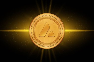 Dijital arkaplanda çığ-avax sanal para birimi görüntüsü. 3d illüstrasyon.