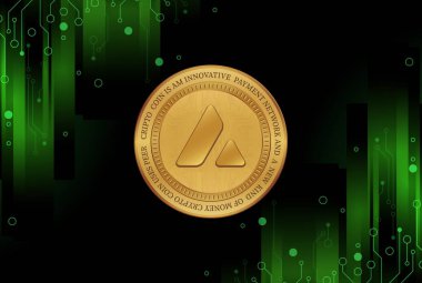 Dijital arkaplanda çığ-avax sanal para birimi görüntüsü. 3d illüstrasyon.