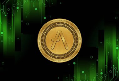 Dijital arkaplanda AVE sanal para birimi resimleri. 3d illüstrasyon