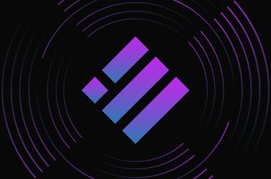 Binance usd-busd dijital arkaplanda sanal para birimi resmi. 3d illüstrasyon.