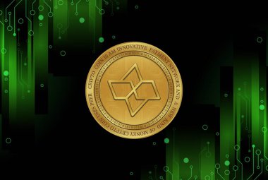 dijital arkaplanda kartesi-ctsi sanal para birimi resmi. 3d illüstrasyon.