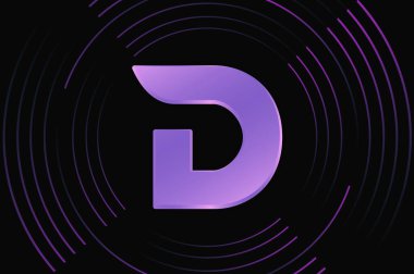 Dijital arkaplanda sanal para birimi görüntüleri var. 3d illüstrasyon.