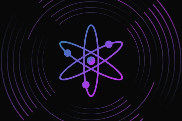 Bilder Der Kosmos Atom Kryptowährung Auf Digitalem Hintergrund Abbildungen — Stockfoto