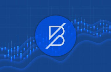 dijital arkaplanda bantlı sanal para birimi görüntüsü. 3d illüstrasyon.