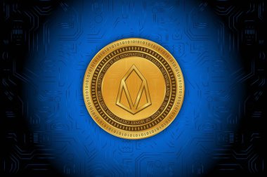 Eos sanal para birimi görüntüleri. Üç boyutlu çizimler. dijital paralar.