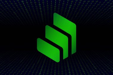 Dijital arkaplanda bileşik şifreli para birimi görüntüleri. 3d illüstrasyon.