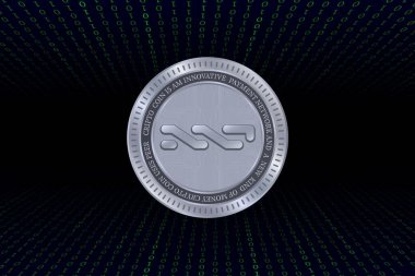 digital background image of nxt virtual currency. 3d illustration.