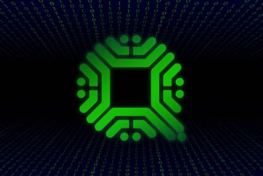 Dijital arkaplanda qtum-qnt şifreli para birimi resimleri. 3d illüstrasyon.