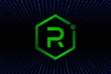raydium-ray virtual currency image in the digital background. 3d illustrations.