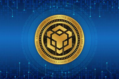 dijital arkaplanda binance-bnb sanal para birimi resmi. 3d illüstrasyon.
