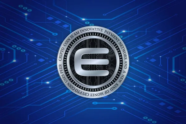 enjin-enj sanal para biriminin dijital arkaplan resmi. 3d illüstrasyon.