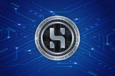  Dijital arkaplanda gizli sanal para birimi görüntüleri. 3d illüstrasyon.