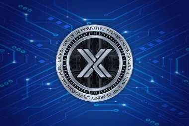 Değişmez x-imx sanal para birimi resimleri. 3d illüstrasyon.