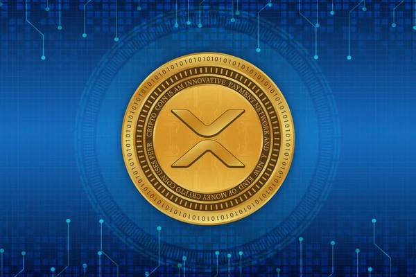 ripple-xpr virtual currency images on digital background. 3d illustrations.